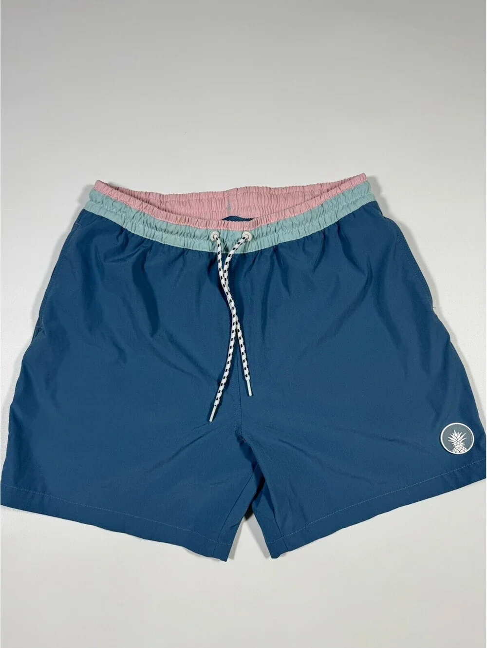 Chubbies L Lined Swim Trunks Blue Pink Stretch Beach Shorts 5.5” Inseam